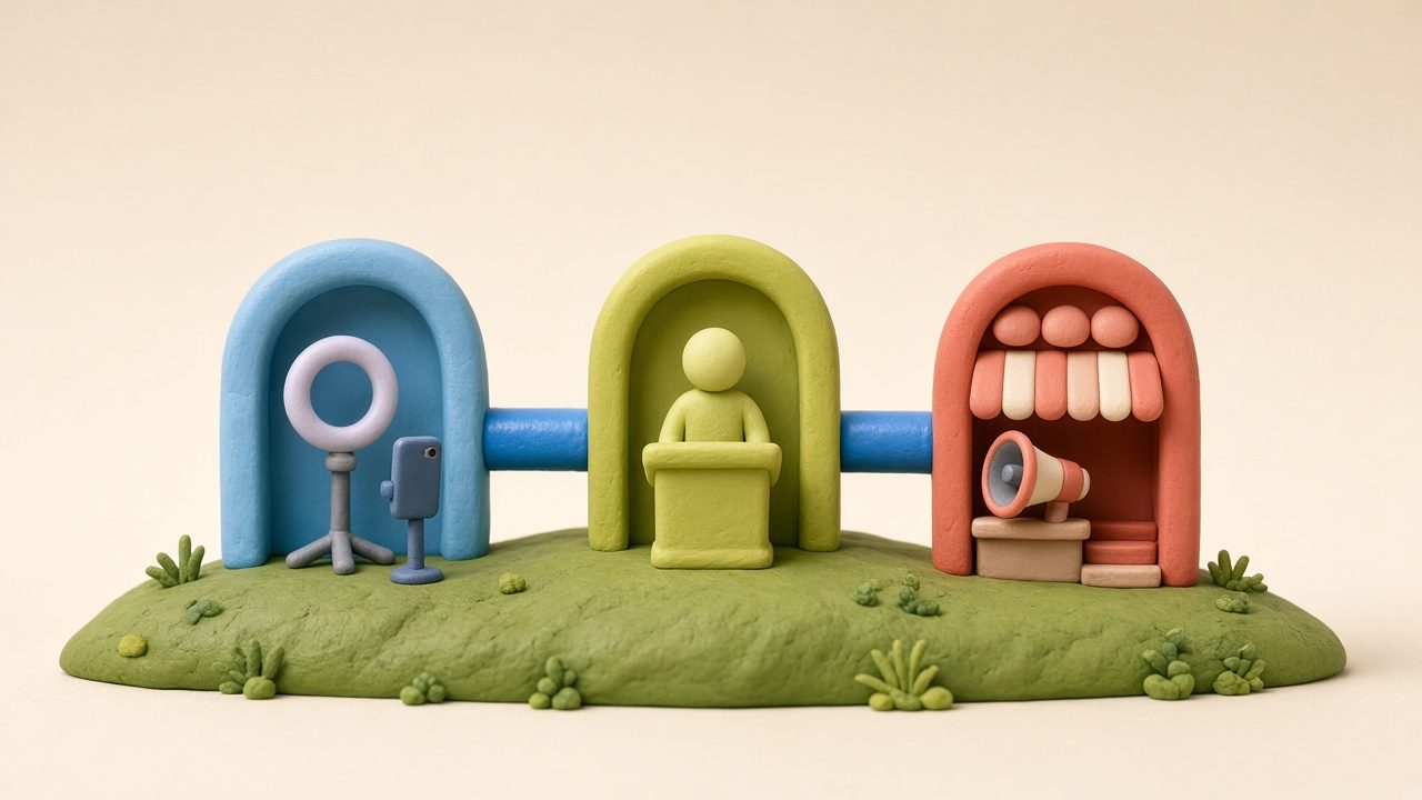 Three doors, in clay